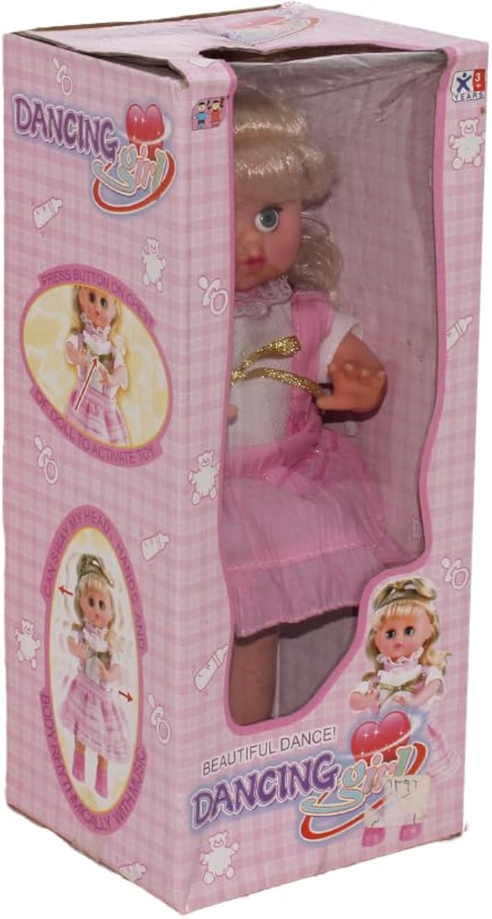 دمية أنيقة بفستان أبيض ووردي - دمية أنيقة على طراز الأميرة في صندوق عرض - هدية مثالية للبنات - موديل HS-50859-HSFP0